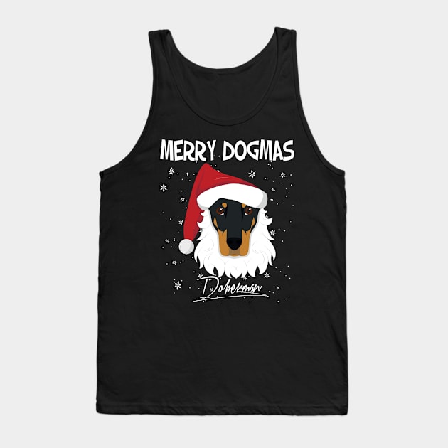 Merry Dogmas Doberman Dog With Red Santa's Hat Funny Xmas Gift Tank Top by salemstore